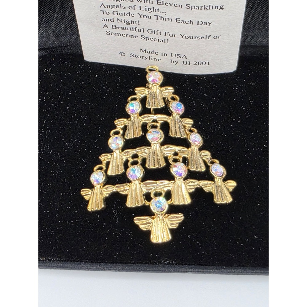 "Angel Of Lights " Christmas Tree Pin Goldtone